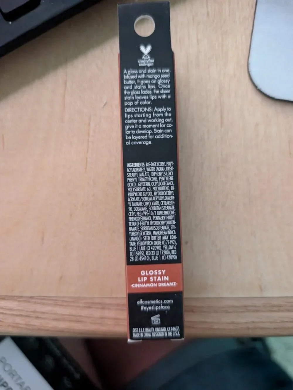 NIB e.l.f. Glossy Lip Stain Cinnamon Dreamz Long Lasting Lip Color Tint 0.1oz